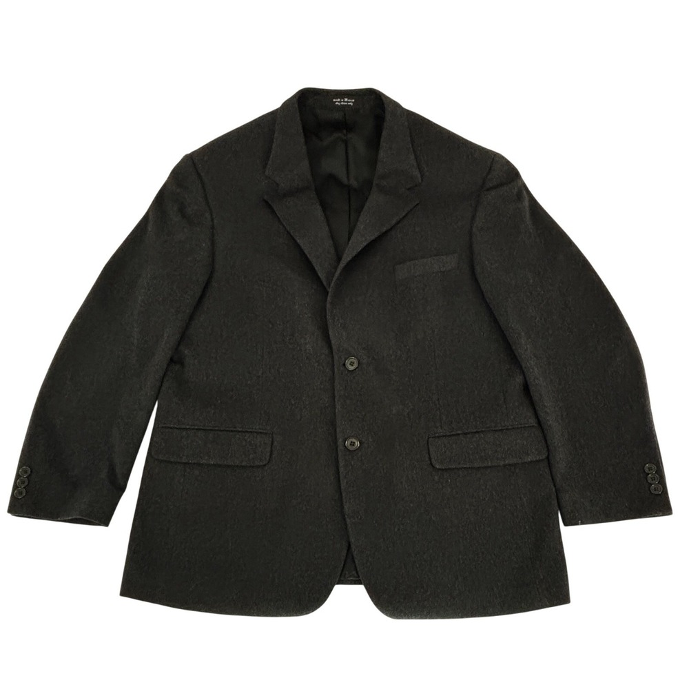 Pronto‎ Uomo Men's 100% Cashmere Sport Coat 44R Dark Gray Blazer Jacket READ!